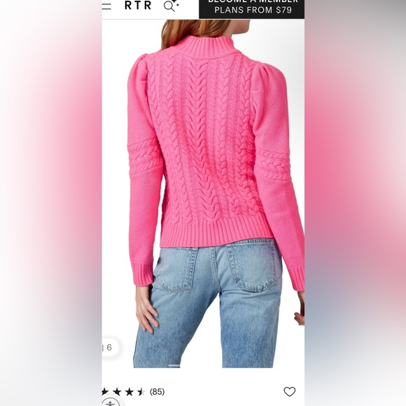 Generation Love Isabella pink cable knit sweater Sz M $325 Retail EUC - Picture 2 of 5